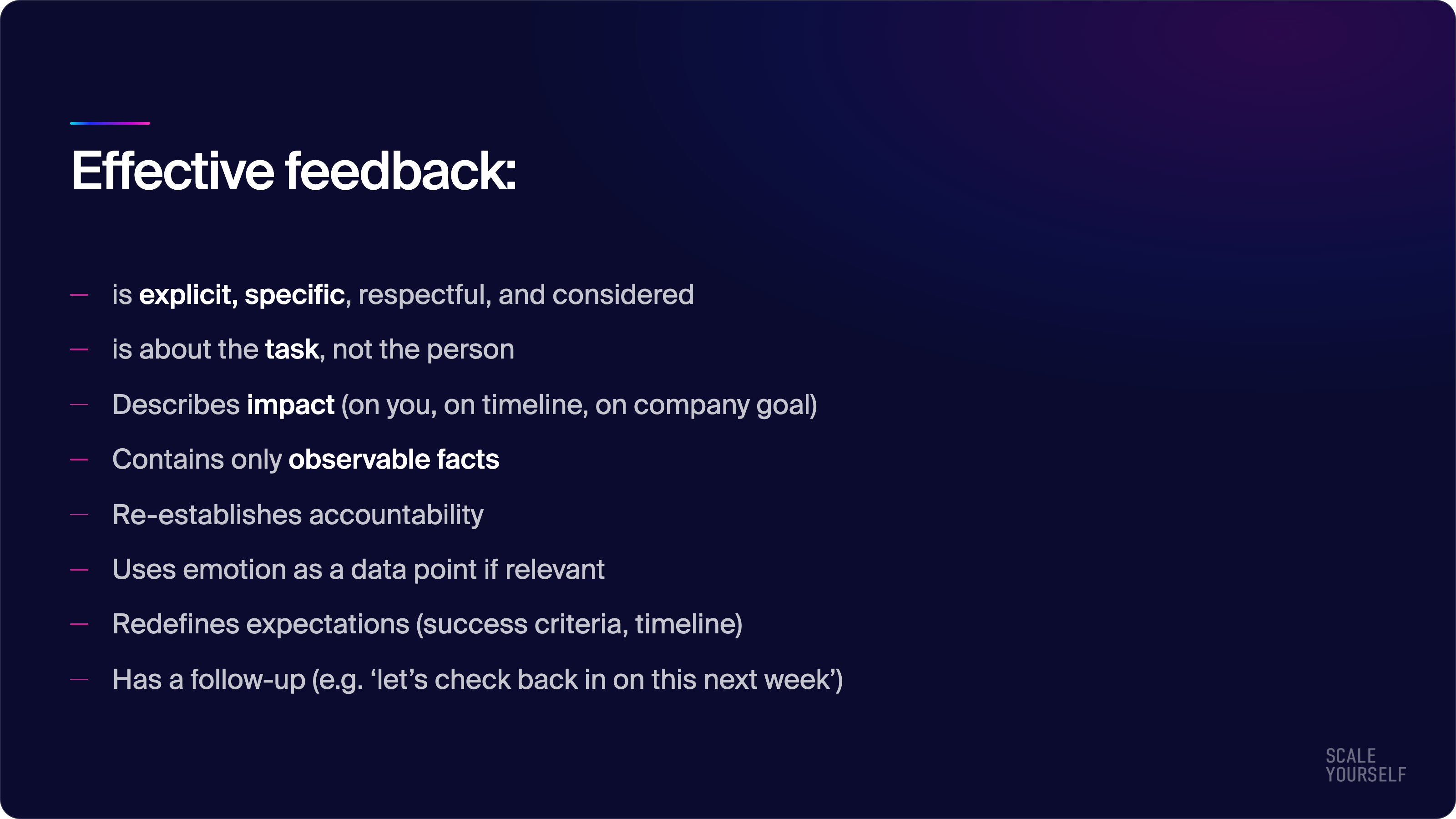 Checklist: what effective feedback is